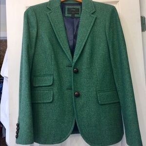 J. Crew Teal Herringbone Blazer